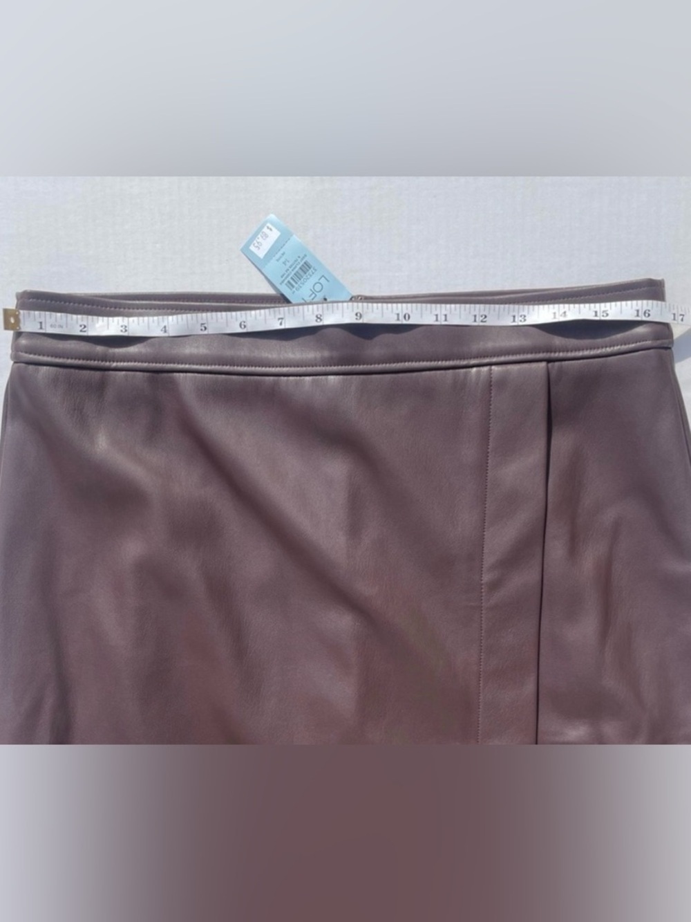 LOFT Petite Faux Leather Midi Wrap Skirt | Size 14 | NWT - Picture 4 of 5